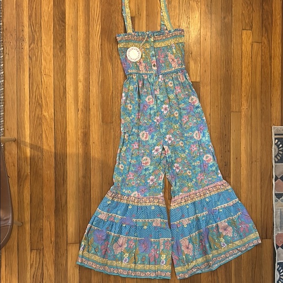 Umgee Blue Floral Jumpsuit with Yellow Details - Picture 1 of 7